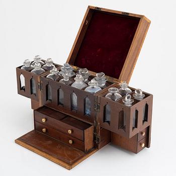 A George III mahogany apothecary cabinet, circa 1800.