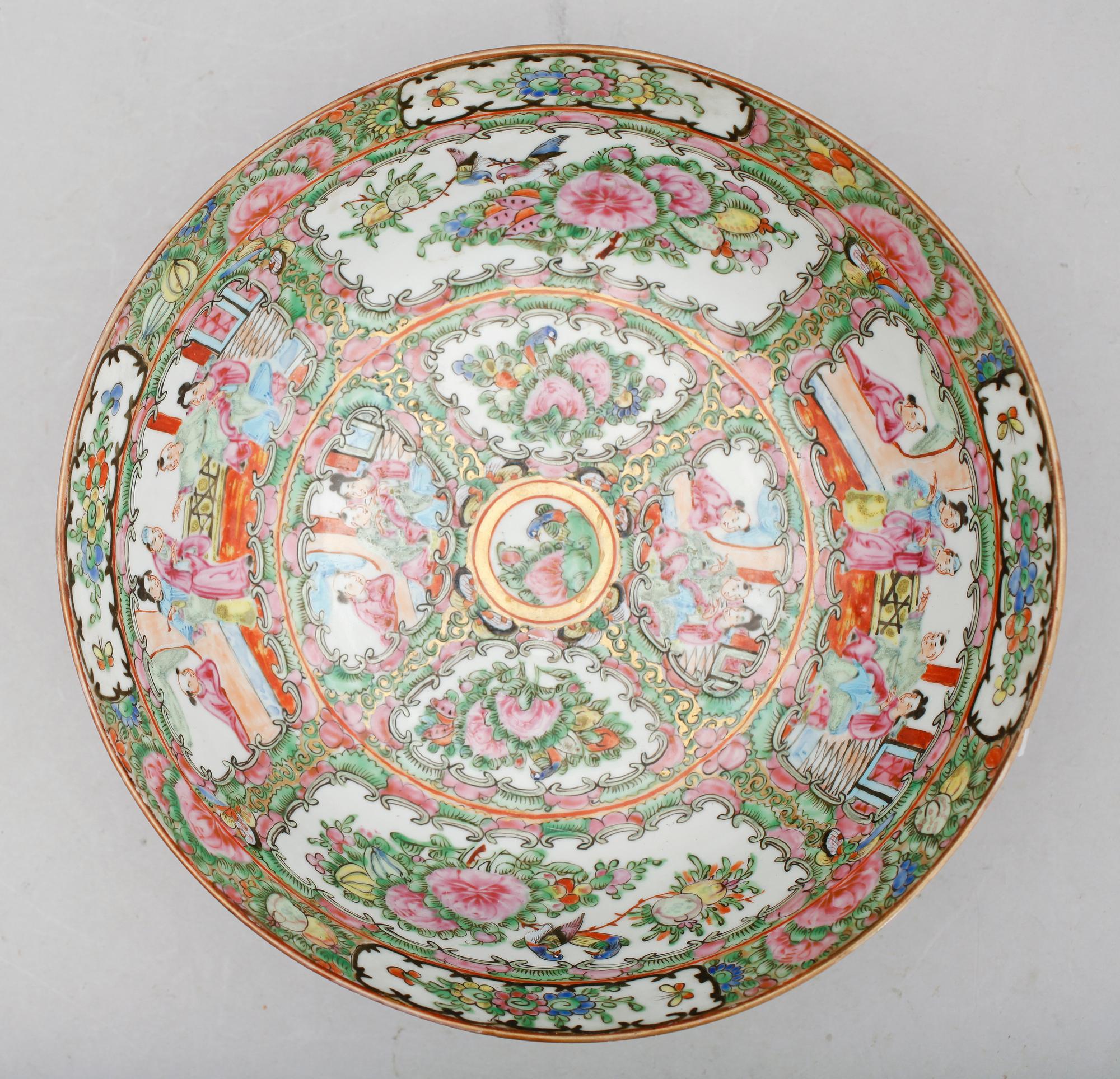 SKÅL, porslin, Kina, Kanton, tidigt 1900-tal.