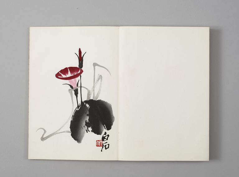 Book with 22 woodcuts in colours, "Qi Baishi hua ji, published Rong Bao Zhai xin ji, Beijing 1952. 32 x 22 cm.