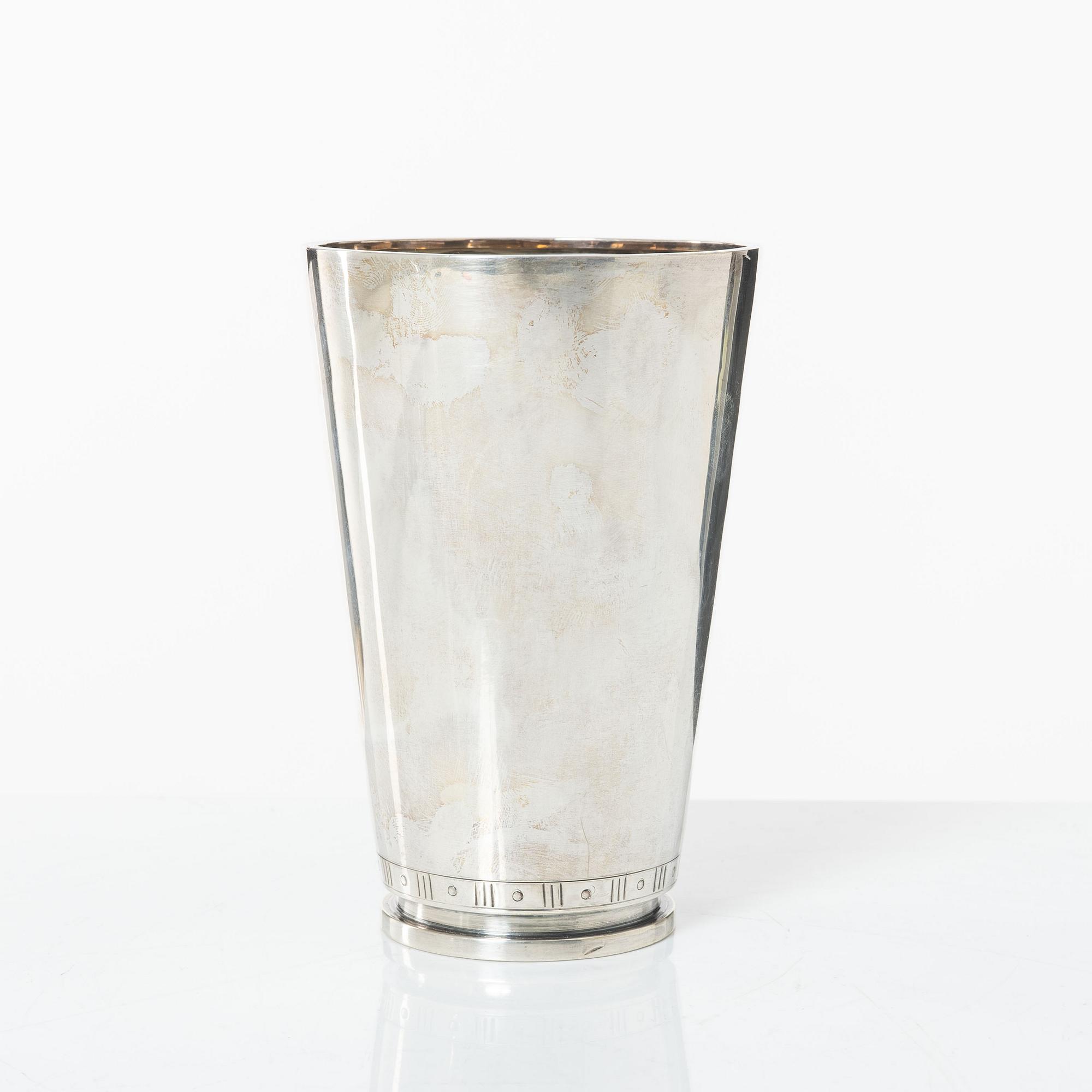 Sven Carlman, bägare, silver, CF Carlman, Stockholm 1965.