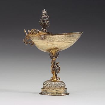 Esaias zur Linden, pokal i form av ett skepp, silver, Nürnberg (1609-1632).