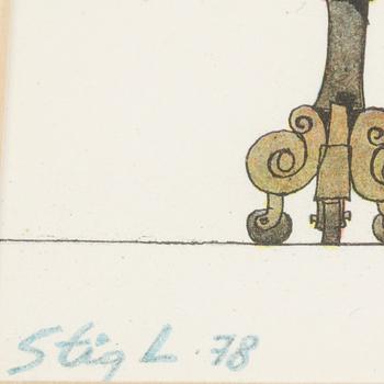 STIG LINDBERG, litografi, signerad, daterad -78.