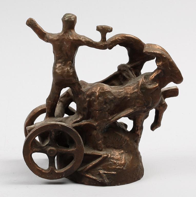 EBELING, ALLAN, skulptur, patinerad metall. Sign.