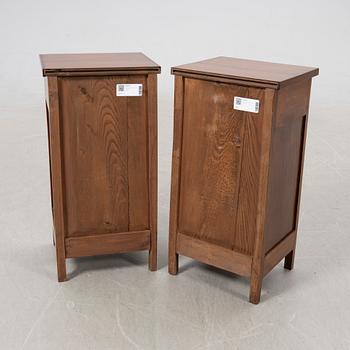 Bedside tables, a pair, first half of the 20th century.