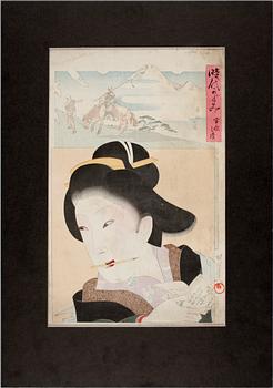 Chikanobu · YOSHU CHIKANOBU, träsnitt, sign i trycket.