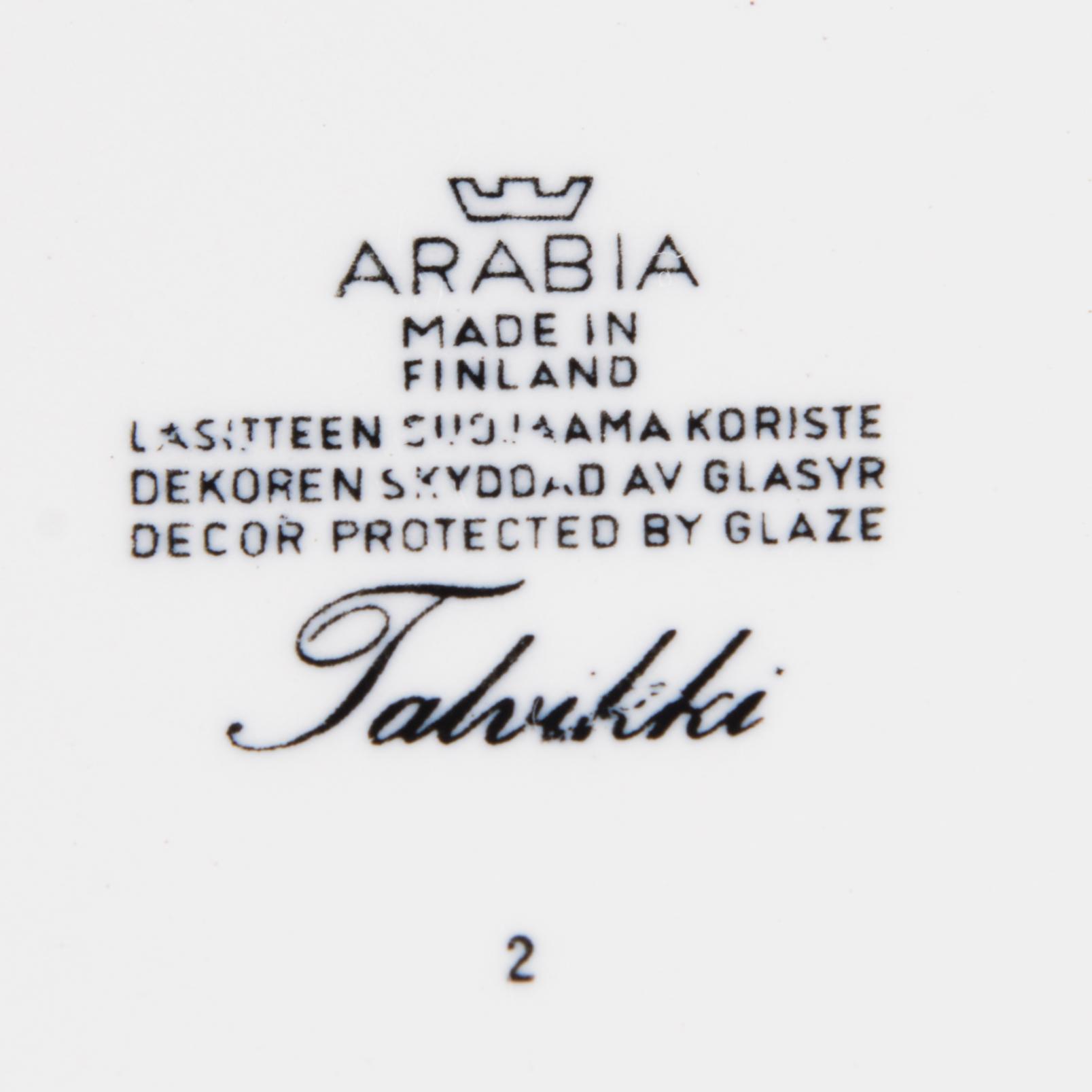 RICHARD LINDH, A 42-pcs set of Arabia dinnerware with 'Talvikki' decoration by Raija Uosikkinen, Finland 1964-1975.
