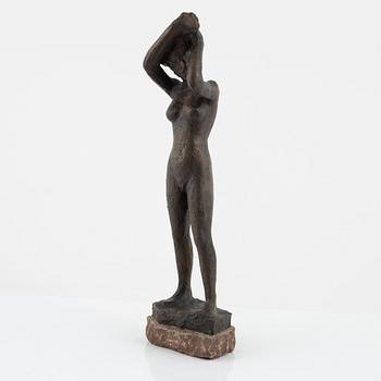 Axel Olsson, skulptur, signerad, brons, total höjd 45,5 cm.