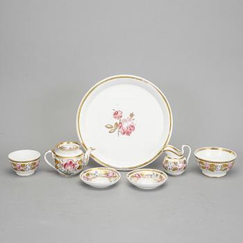 SERVISDELAR, 6 st, porslin, bl.a. Gardner, Ryssland, 1800/1900-tal.