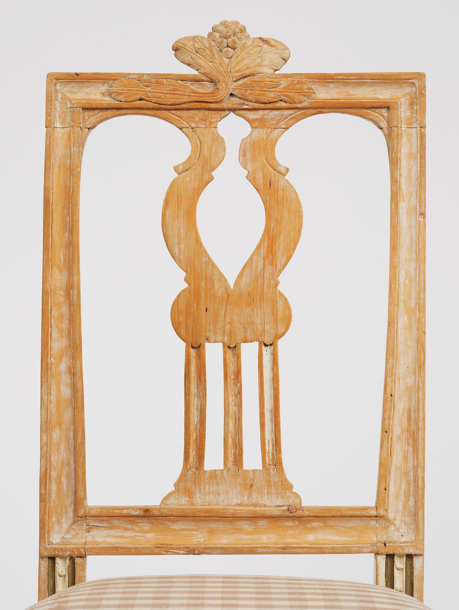 A set of six Gustavian chairs, late 18th century.