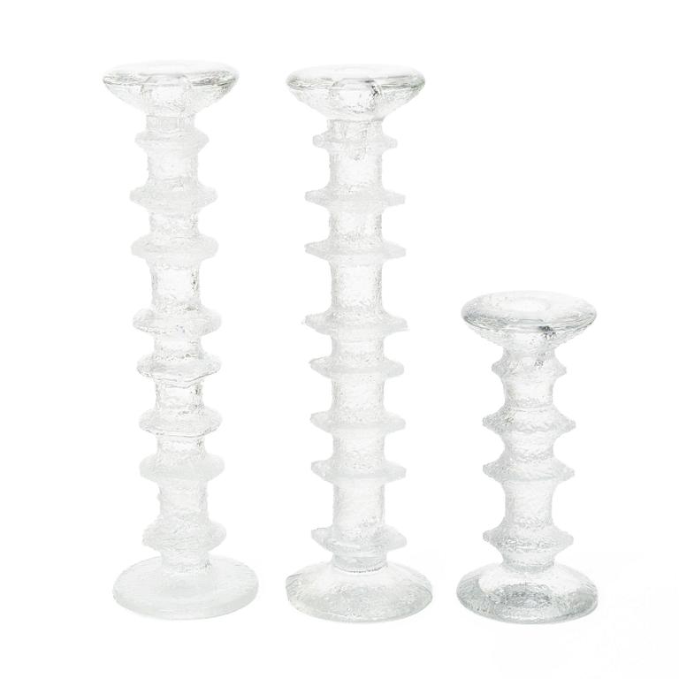 Timo Sarpaneva, Three candlesticks, 'Festivo', Iittala, Finland.