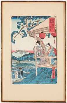 Hiroshige · HIROSHIGE, träsnitt, Japan, 1800-tal.