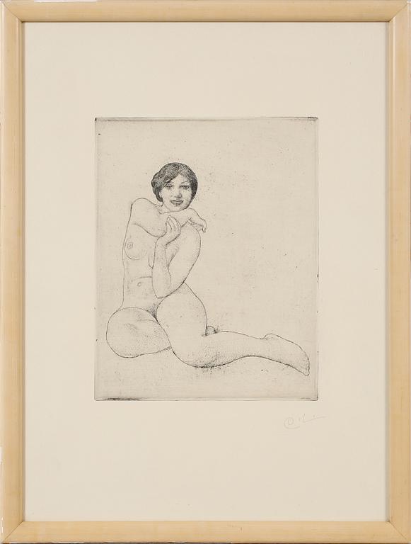 CARL LARSSON, an etching, signed.