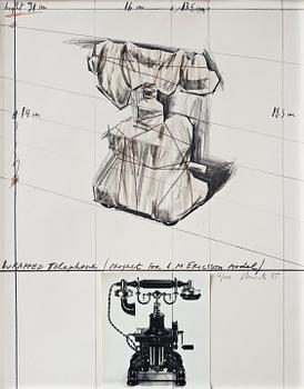 367. Christo & Jeanne-Claude, "Wrapped Telephone, Project for L.M Ericsson model".