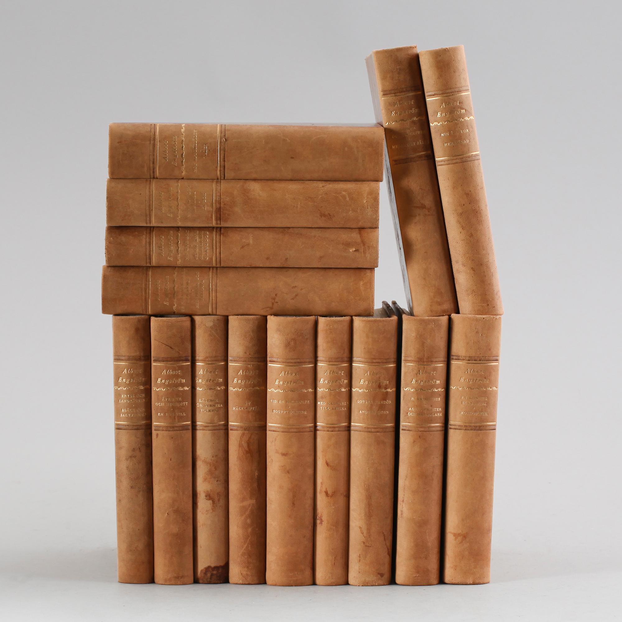BÖCKER: Albert Engströms Samlade Verk, Bonniers 1952, 15 volymer.