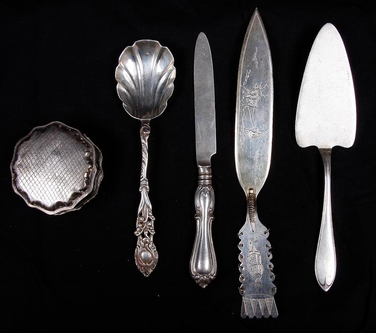 PARTI SILVER, ca 40 delar. Bla Georg Jensen. 1800/1900-tal.