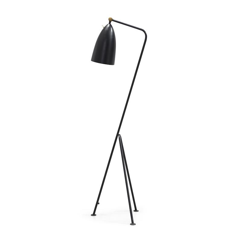 Greta Magnusson Grossman, a 'G-33' (Grasshopper) black lacquered floor lamp, Bergbom's, Sweden 1950's.