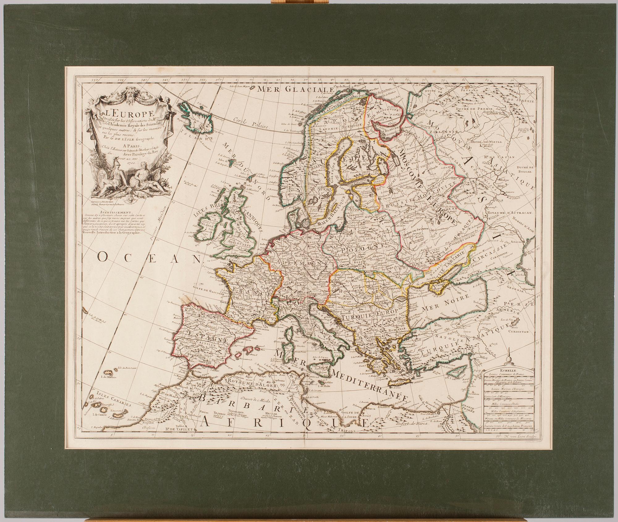 KARTA, "L´Europe", 1700-tal.