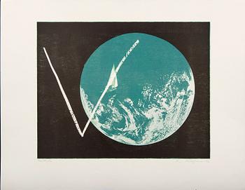 Ola Billgren, color lithograph, signed -82 trail print.