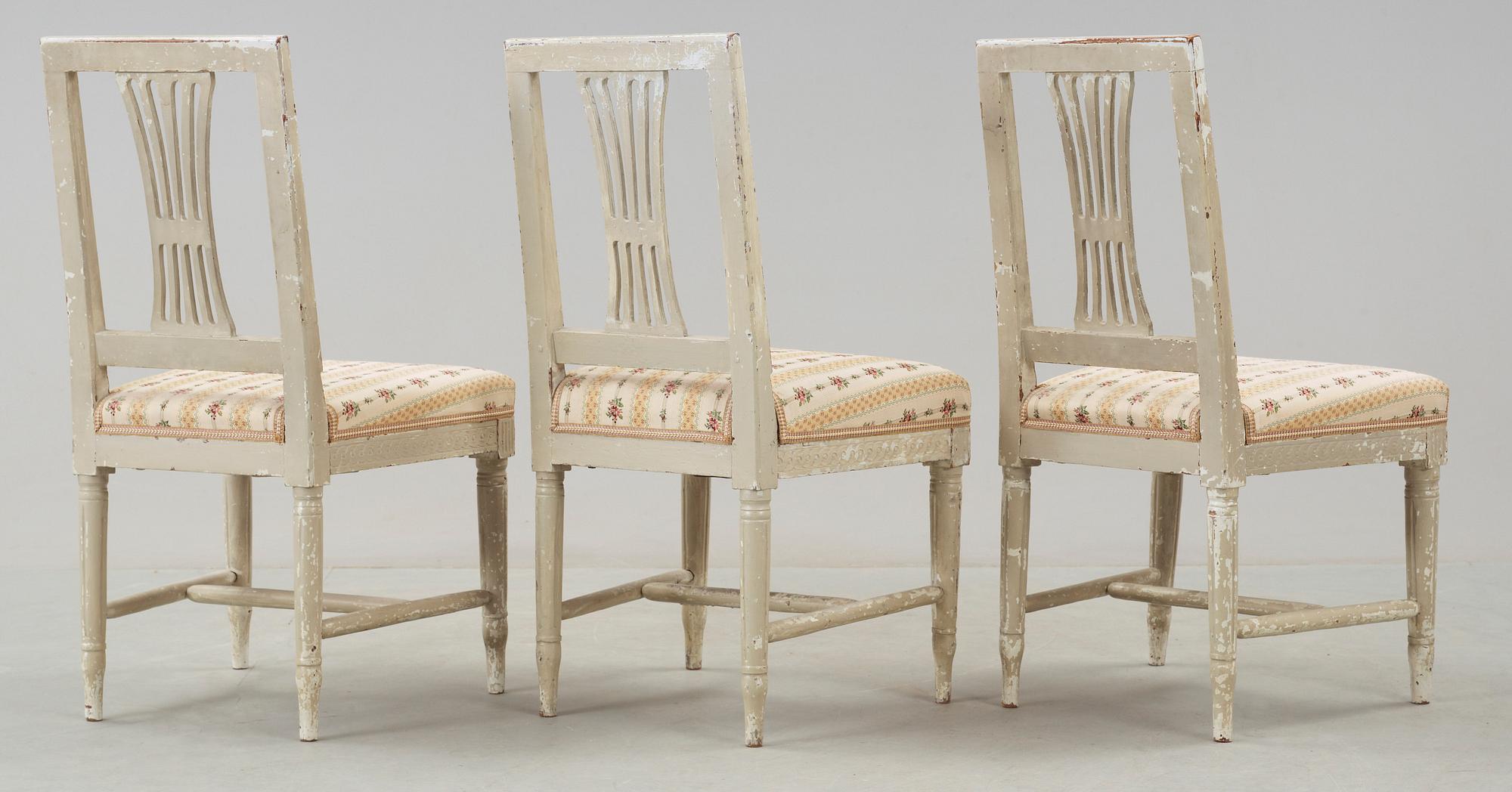 STOLAR, 3 st, gustavianska, 1700-tal.