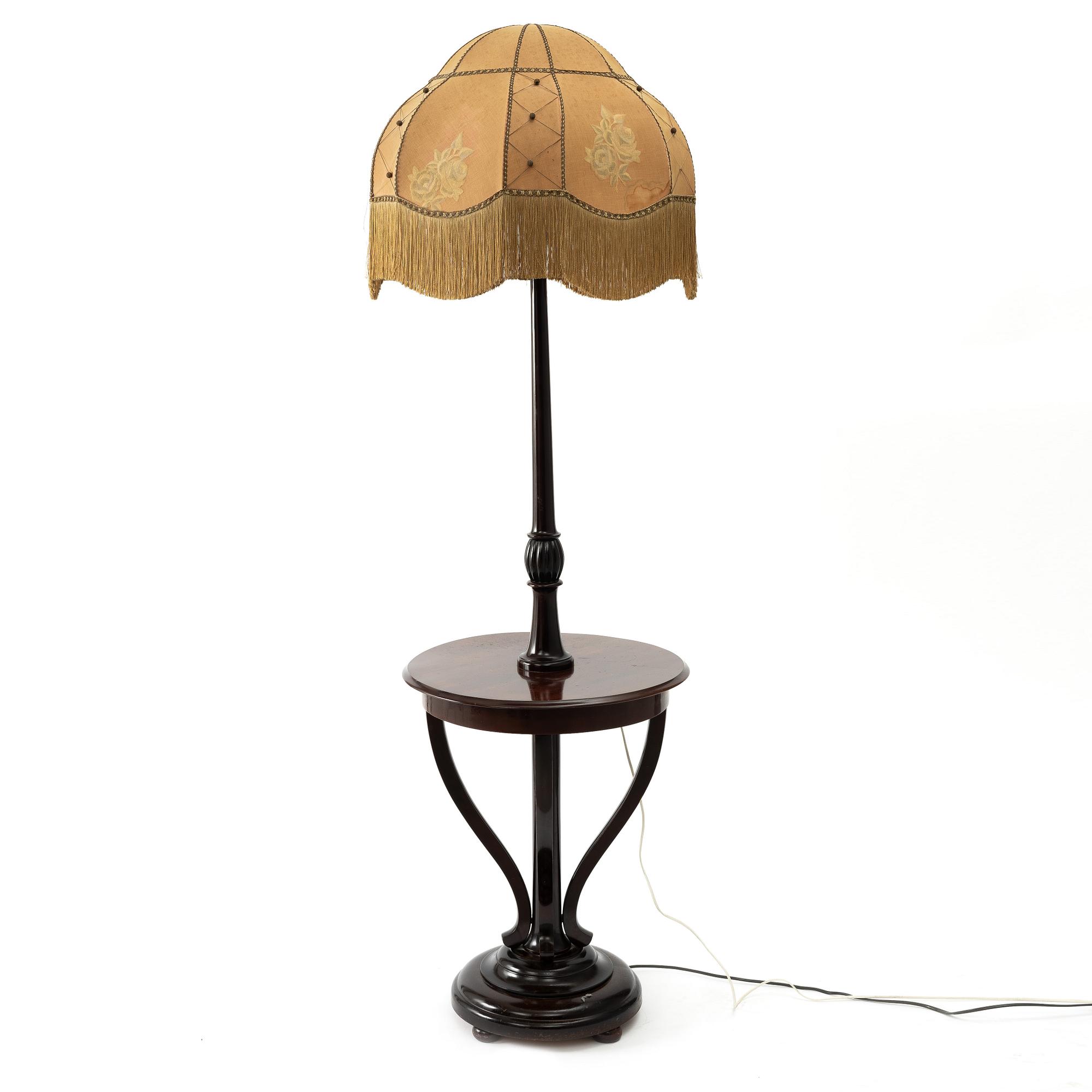 Side table with lamp, first half of the 20th century.