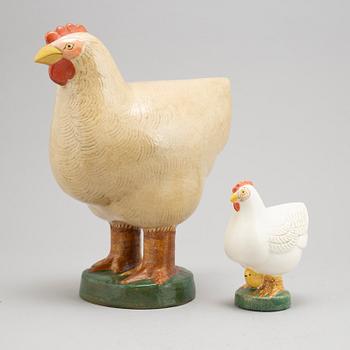 Lisa Larson, two stoneware figurines, K-studion, Gustavsberg.