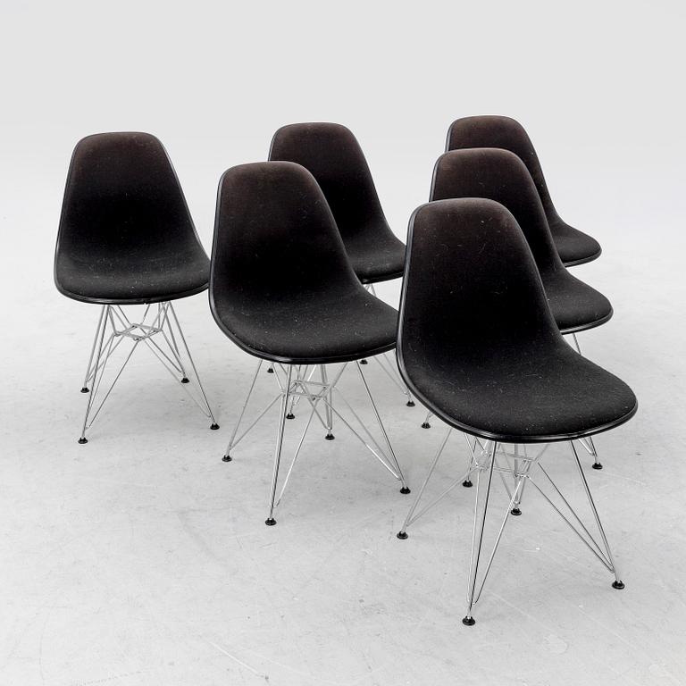 Charles and Ray Eames, stolar 6 st "Plastic chair DSR" Vitra daterade 2001.