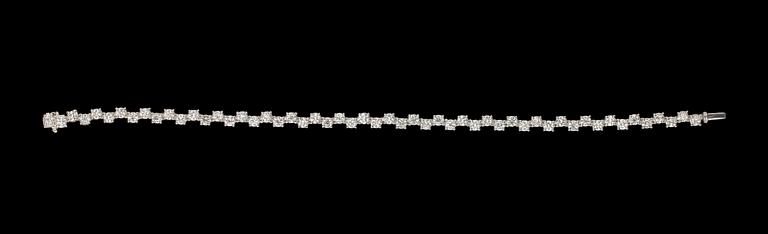 BRACELET, brilliant cut diamonds, tot. 3.45 cts.