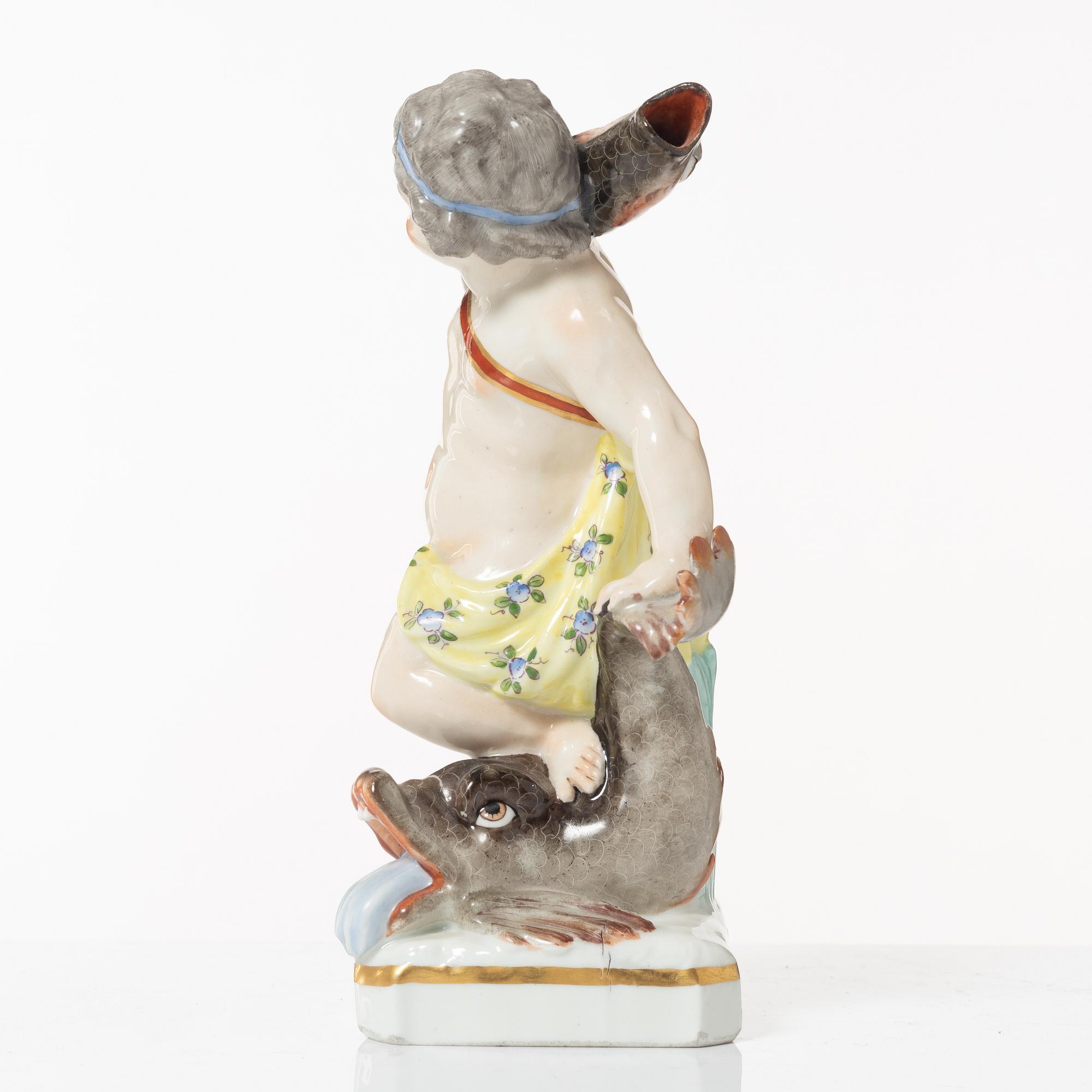 Figurin, porslin, Wien-liknande märke, 1800-tal.