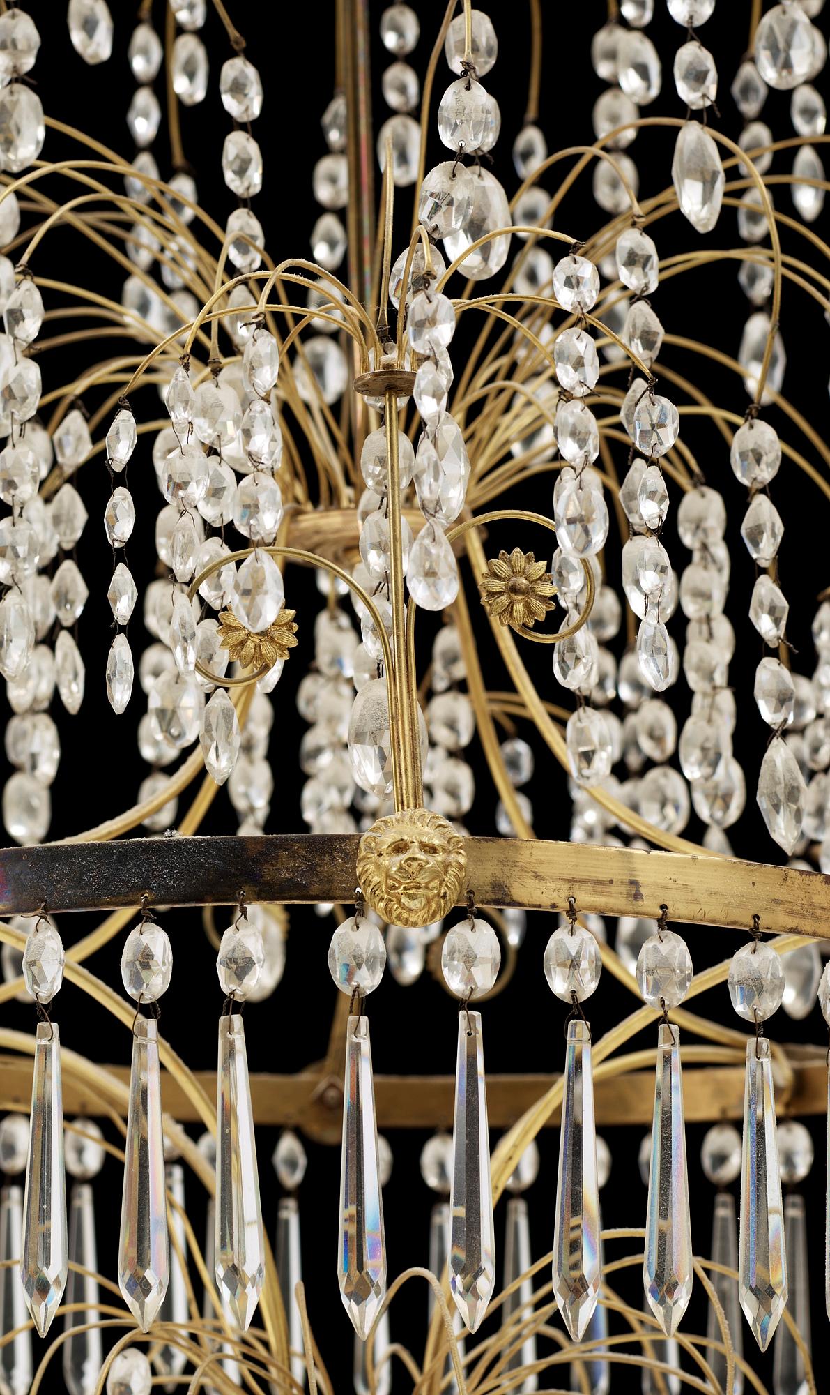 LJUSKRONA, gustaviansk stil, 1800-tal. Höjd ca 88 cm.