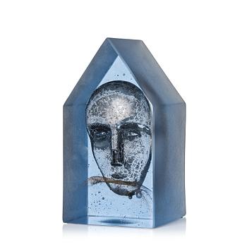 106. Bertil Vallien, 'House', a unique sand cast glass sculpture, Kosta Boda, Sweden.