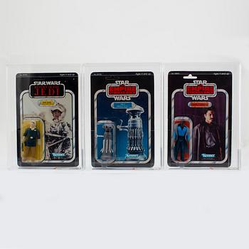 STAR WARS, Lando Calrissian, Han Solo (Hoth Battle Gear) & FX-7 (Medical Droid), ESB & ROTJ, AFA, Kenner 1980-1983.