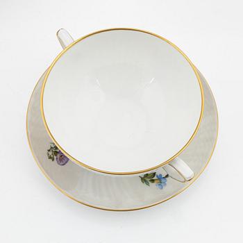 Royal Copenhagen, a 41-piece 'Sachsisk Blomst' porcelain service, Denmark.