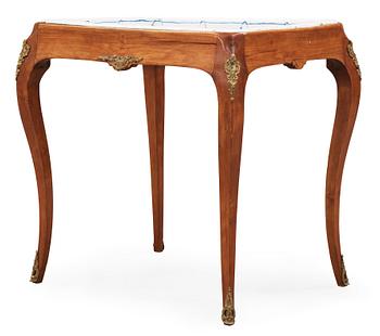 A Swedish Rococo Rörstrand faience tea table dated 1765.
