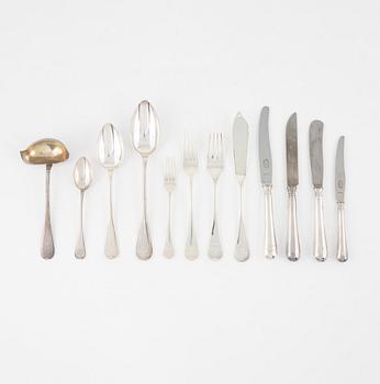 A 99-piece silver flat wear set, model 'Swedish', C.G.Hallberg, 1928-50.