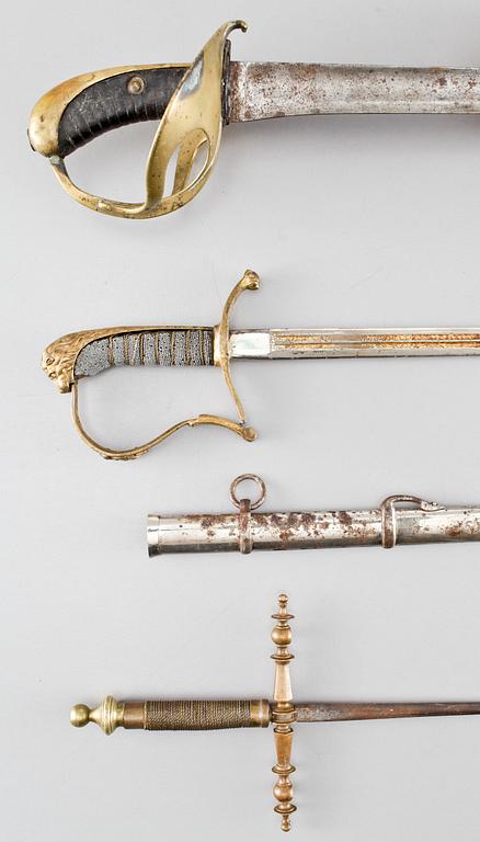 PARTI VAPEN, 3 st, bla, Sverige, 1800 till tidigt 1900-tal.