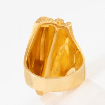 A Björn Weckström ring "Tourmaline river" 18K gold with tourmaline, for Lapponia.