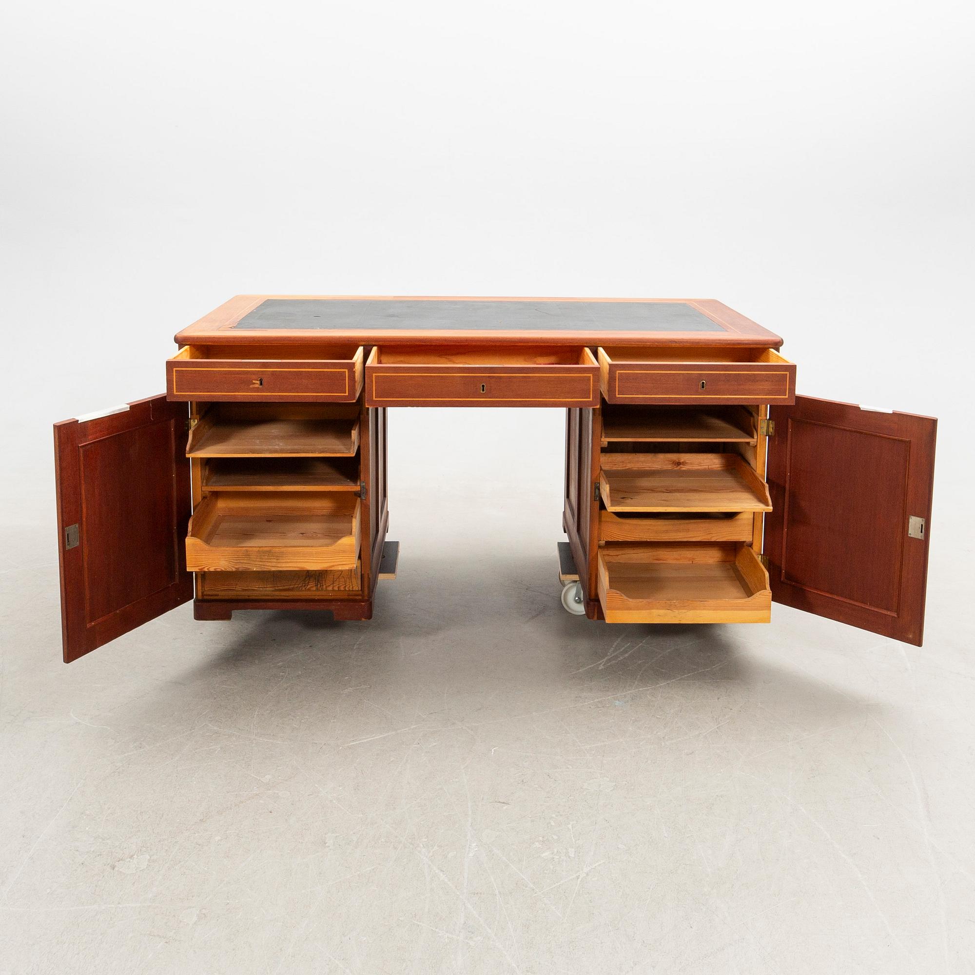 Desk, so-called Partners desk, double-sided, early 20th century.