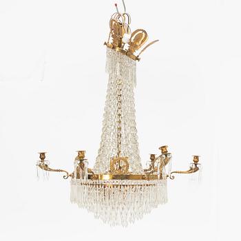 An Empire style chandelier, circa 1900.