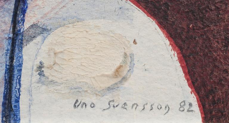 UNO SVENSSON, akryl på papper, signerad  och daterad 82.