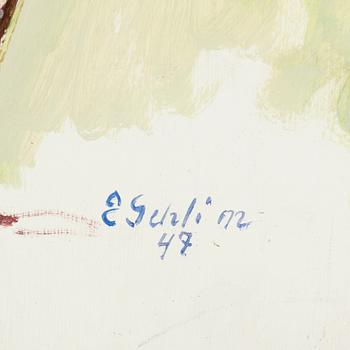 ESTER GEHLIN, Olja på pannå, signerad och daterad -47.