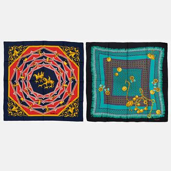 Céline, two silk scarves.