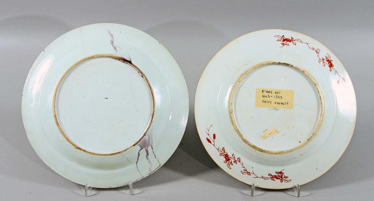TALLRIKAR 3 div. Porslin, Kina Qianlong, 1700-tal.