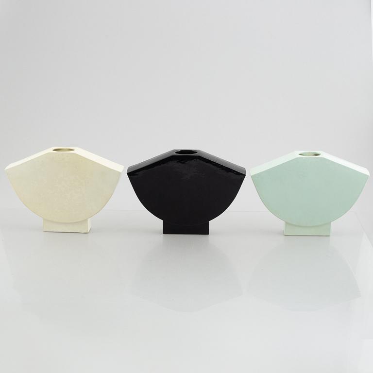 Margareta Hennix, a set of three stoneware vases, Gustavsberg Studio, Sweden 1988.