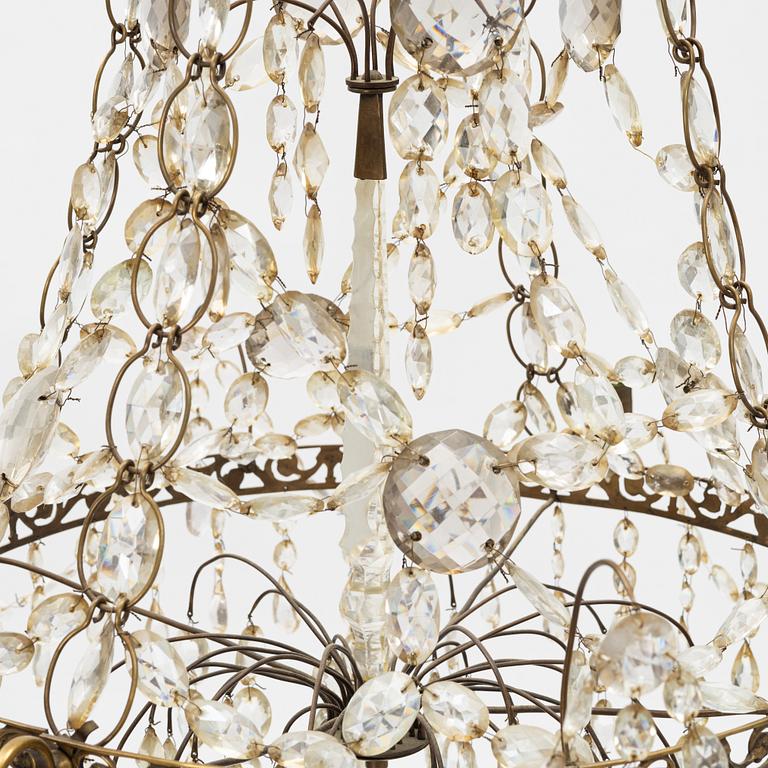 A gustavian style chandelier from the first half of the 20th century.