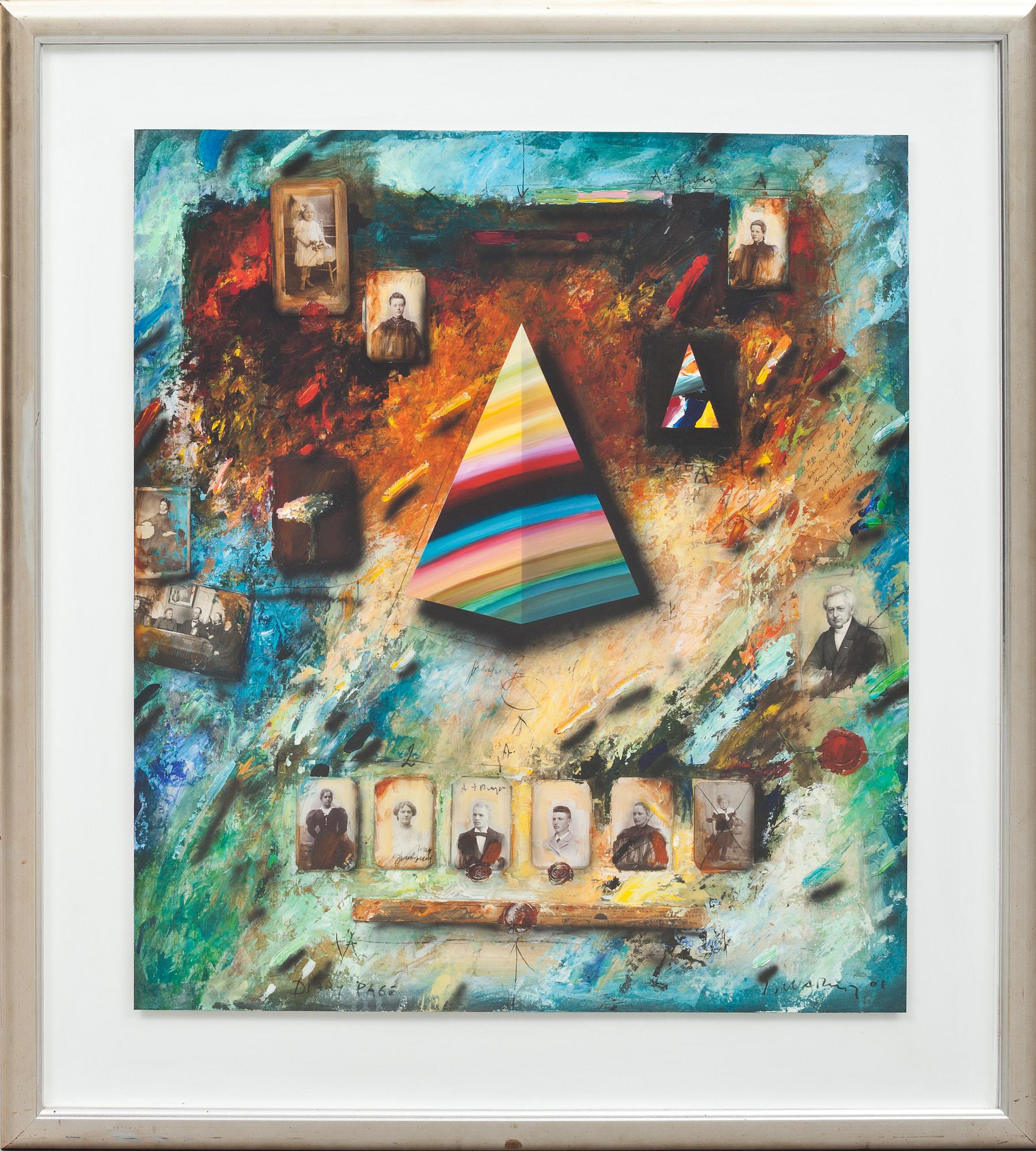 JÖRGEN WARING, blandteknik och collage, signerad och daterad -01.