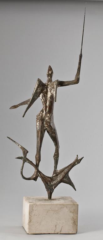 REMO ROSSI, skulptur, brons. Sign.