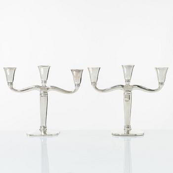 Candelsticks, a pair, silver, first half/mid 20th Century.