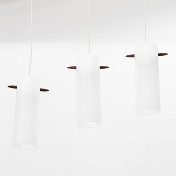 Uno & Östen Kristiansson, a set of three '535' ceiling lamps ,Luxus Vittsjö.