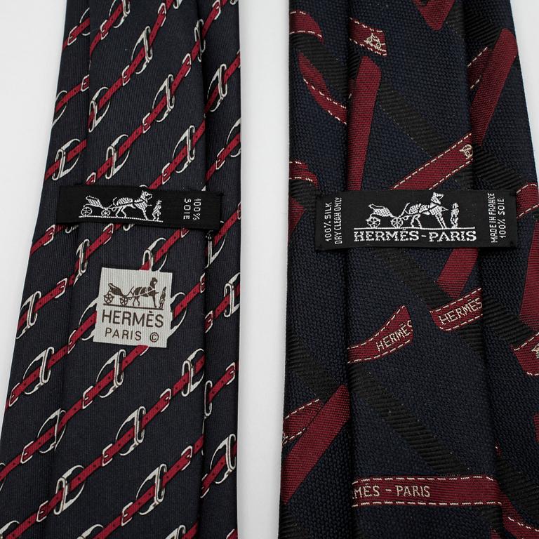 HERMÈS, two silk ties.