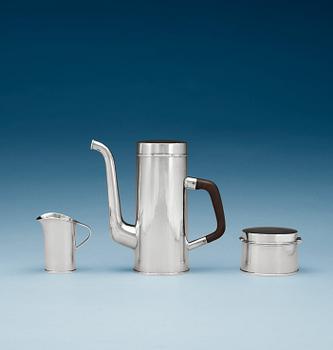 760. A W.A. Bolin three pcs sterling coffee service, Stockholm 1956.